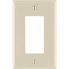 Leviton Decora 1-Gang Thermoplastic Nylon Mid-Way Rocker Wall Plate, Light Almond