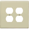 Leviton Mid-Way 2-Gang Thermoplastic Nylon Outlet Wall Plate, Ivory