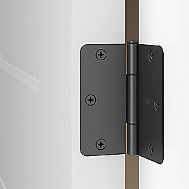National Hardware Squeak Guard Door Hinges 1/4 In. Radius Round Corners 3.5, Matte Black