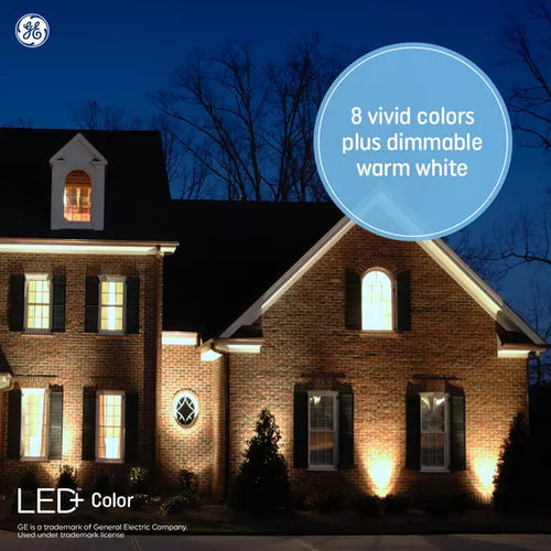 GE Lighting LED+ Color Bulb and Color-Changing LED Outdoor Floodlight PAR38 Light Bulb, With Remote, 90W, 10 Color Options (1-Pack)