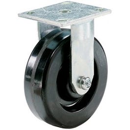 Rigid Plate Caster, Phenolic Wheel, 6-In.