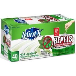 Rodent Repellent Trash Bags, Drawstring, 13-Gal.