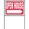 Sign, Open House, Red & White With Wire Frame, 18 x 24-In.