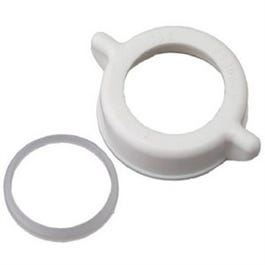 Slip Joint Nut & Washer, White Plastic, 1.25-In. OD Tube
