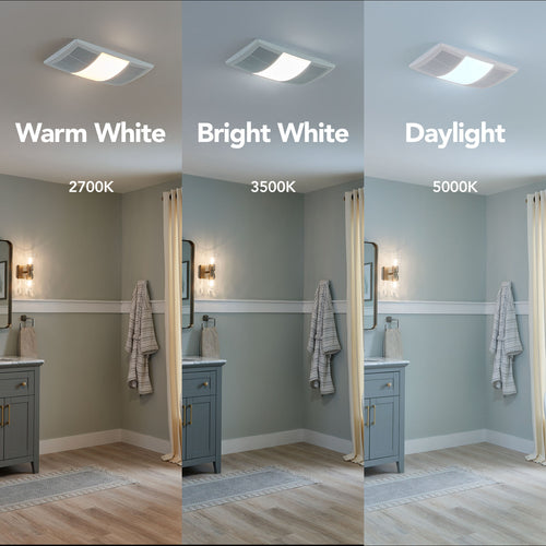 Broan® PowerHeat™ 80 CFM 1.5 Sones Heater Exhaust Fan with CCT LED Lighting