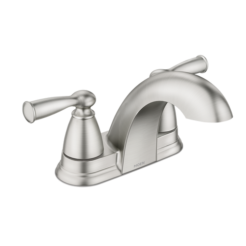 Moen Banbury Two-handle Centerset Bathroom Sink Faucet Spot Resist Brushed Nickel
