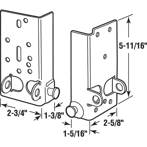 Prime Line Bottom Lifting Brackets Fits 7/16 in. Diameter Garage Door Roller Stems