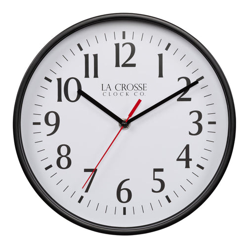 La Crosse Technology 10-inch Basics Analog Wall Clock – Black