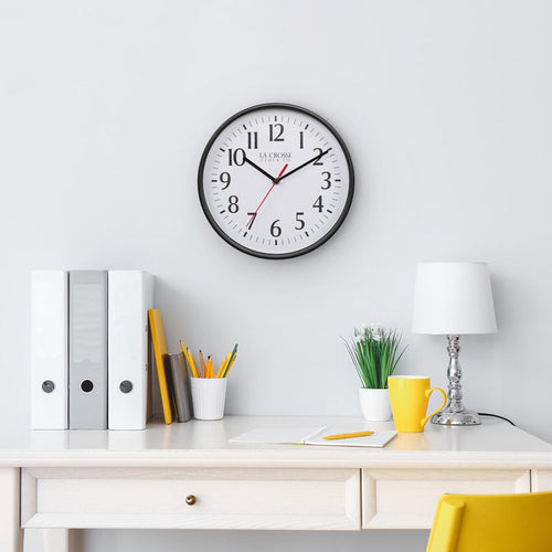 La Crosse Technology 10-inch Basics Analog Wall Clock – Black
