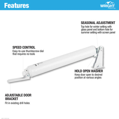 Wright Products Heavy-Duty Pneumatic Storm Door Closer