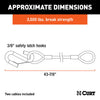 CURT 43-7/8 Safety Cables with 2 Snap Hooks 3,500 lbs Vinyl-Coated