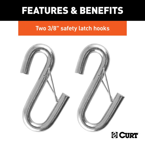 CURT 43-7/8 Safety Cables with 2 Snap Hooks 3,500 lbs Vinyl-Coated