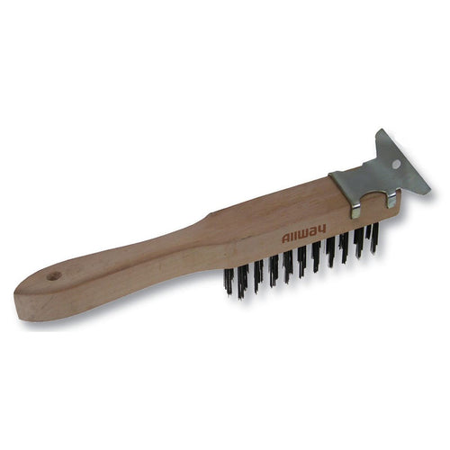 Allway WBS411 Wood Handle Wire Brush 4 x 11