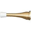 Doorstop, Wall-Mount, Broad Spring, Bright Brass, 3-In., 2-Pk.