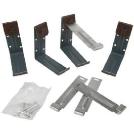 Gutter Fascia Bracket With Nails, Brown Galvanized Steel, 4-In., 4-Pk.