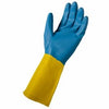 Neoprene-Coated Latex Gloves, Blue & Yellow, Women's L